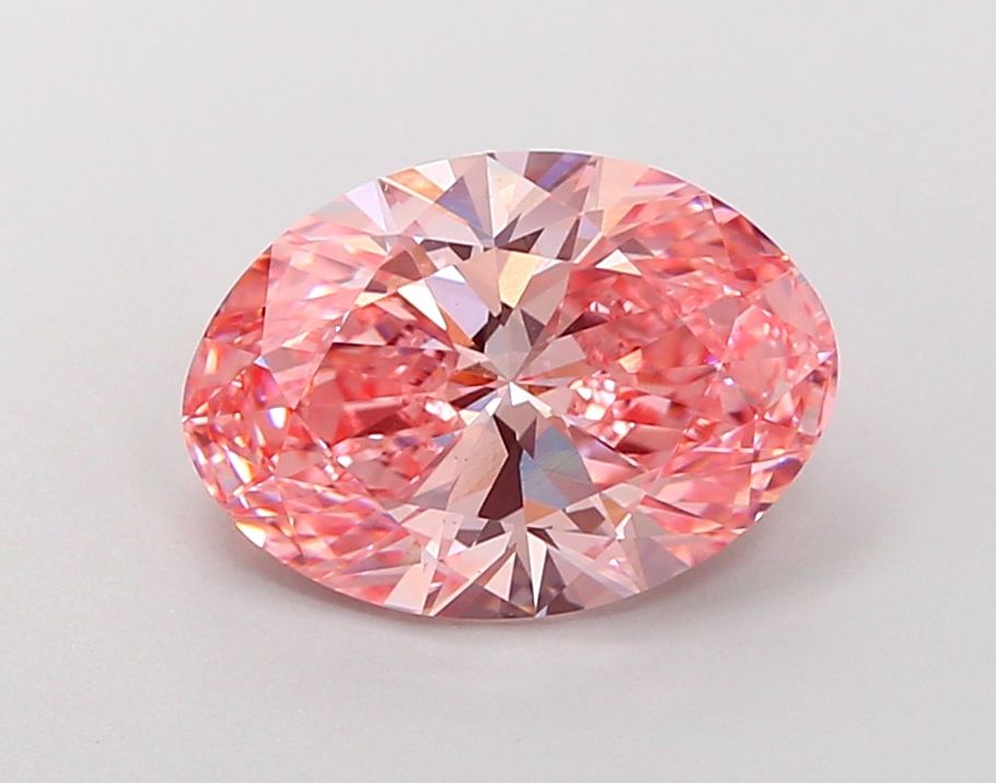 Lab-Grown Oval Diamond - 3.51 Carats, Fancy Vivid Pink Color, VS1 Clarity - Certified by IGI - Report Number: LG689521138