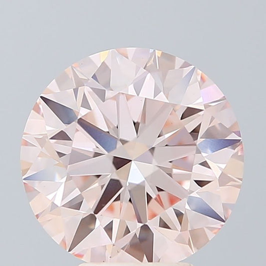 Lab-Grown Round Diamond - 5.01 Carats, Light Pink Color, VVS2 Clarity - Certified by IGI - Report Number: LG620442857