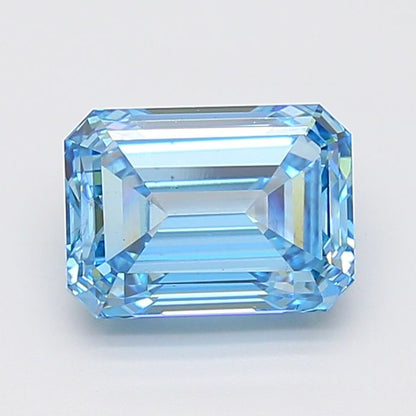 Lab-Grown Emerald Diamond - 5.03 Carats, Fancy Vivid Blue Color, VS2 Clarity - Certified by IGI - Report Number: LG626411912