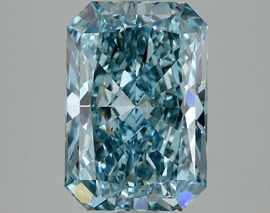 Lab-Grown Radiant Diamond - 2.98 Carats, Fancy Intense Blue Color, VS1 Clarity - Certified by IGI - Report Number: LG634428235