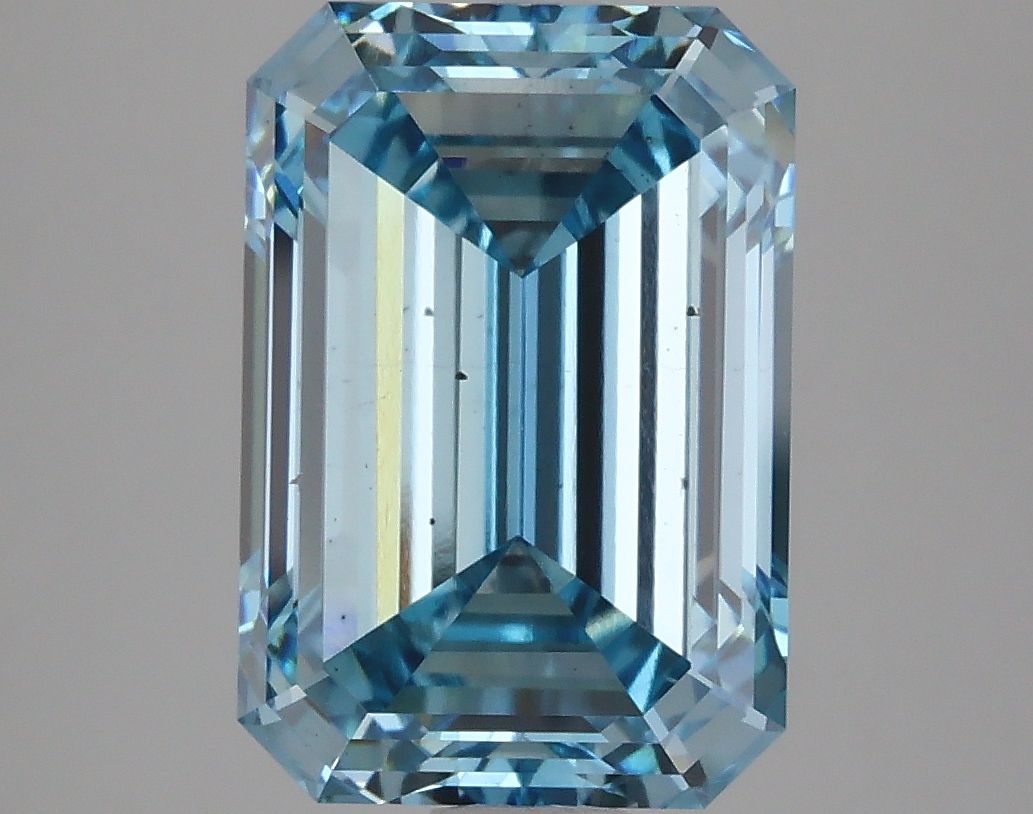 Lab-Grown Emerald Diamond - 5.09 Carats, Fancy Vivid Blue Color, VS2 Clarity - Certified by IGI - Report Number: LG626420463