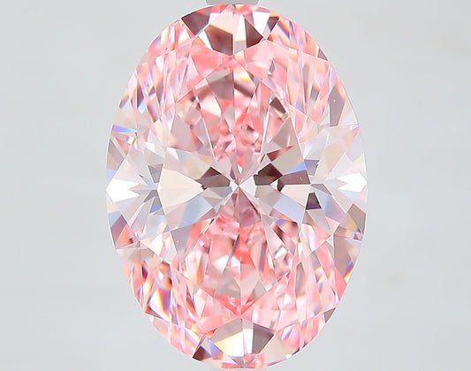 Lab-Grown Oval Diamond - 7.0 Carats, Fancy Vivid Pink Color, VS1 Clarity - Certified by IGI - Report Number: 628485847