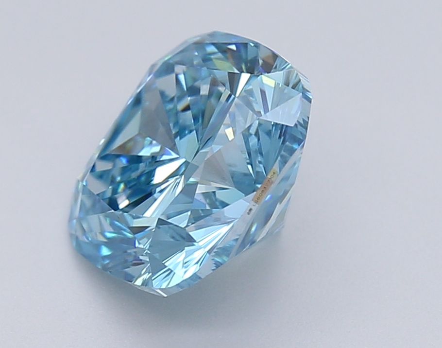 Lab-Grown Cushion Diamond - 2.53 Carats, Fancy Vivid Blue Color, VS1 Clarity - Certified by IGI - Report Number: LG608377104