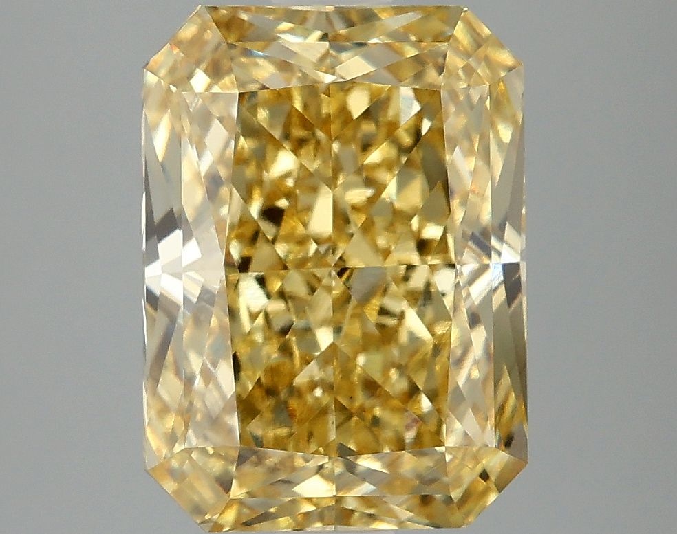 Lab-Grown Radiant Diamond - 5.09 Carats, Fancy Vivid Yellow Color, VS2 Clarity - Certified by IGI - Report Number: LG663405997