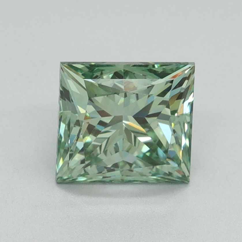 Lab-Grown Princess Diamond - 1.54 Carats, Fancy Vivid Green Color, VVS2 Clarity - Certified by IGI - Report Number: LG644444411