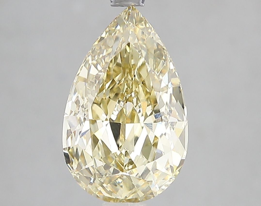 Lab-Grown Pear Diamond - 3.02 Carats, Fancy Yellow Color, VS1 Clarity - Certified by IGI - Report Number: LG658481079