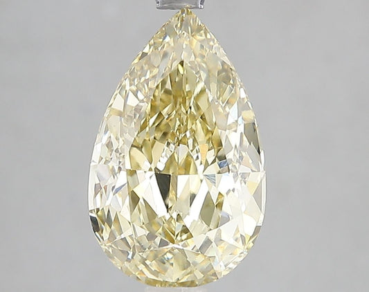Lab-Grown Pear Diamond - 3.02 Carats, Fancy Yellow Color, VS1 Clarity - Certified by IGI - Report Number: LG658481079