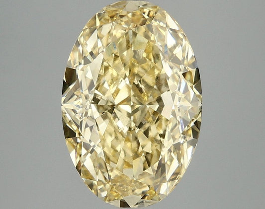 Lab-Grown Oval Diamond - 4.05 Carats, Fancy Vivid Yellow Color, VVS2 Clarity - Certified by IGI - Report Number: LG677549914