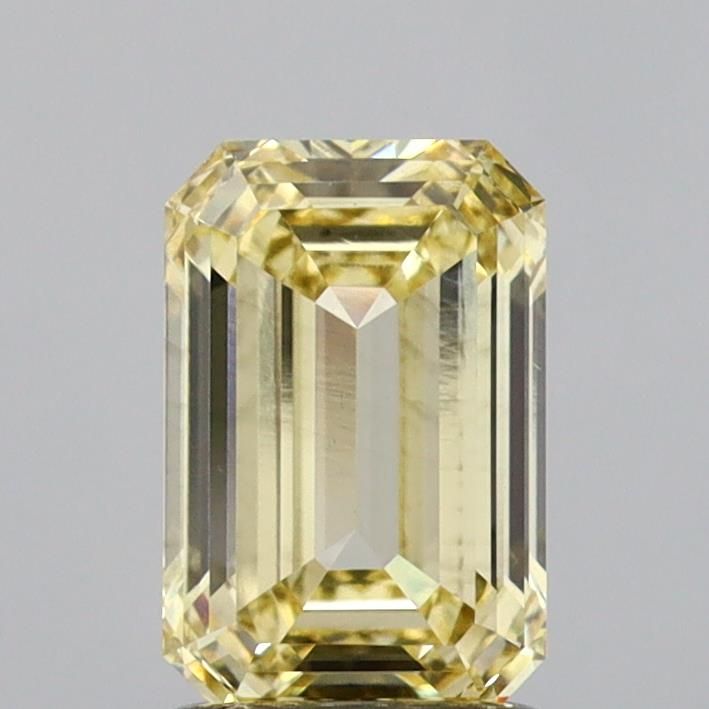 Lab-Grown Emerald Diamond - 1.5 Carats, Fancy Yellow Color, VS1 Clarity - Certified by IGI - Report Number: LG687559570