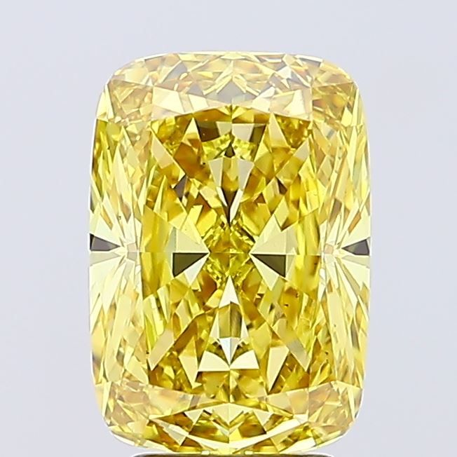 Lab-Grown Cushion Diamond - 4.02 Carats, Fancy Vivid Brownish Yellow Color, VS1 Clarity - Certified by IGI - Report Number: LG651400679