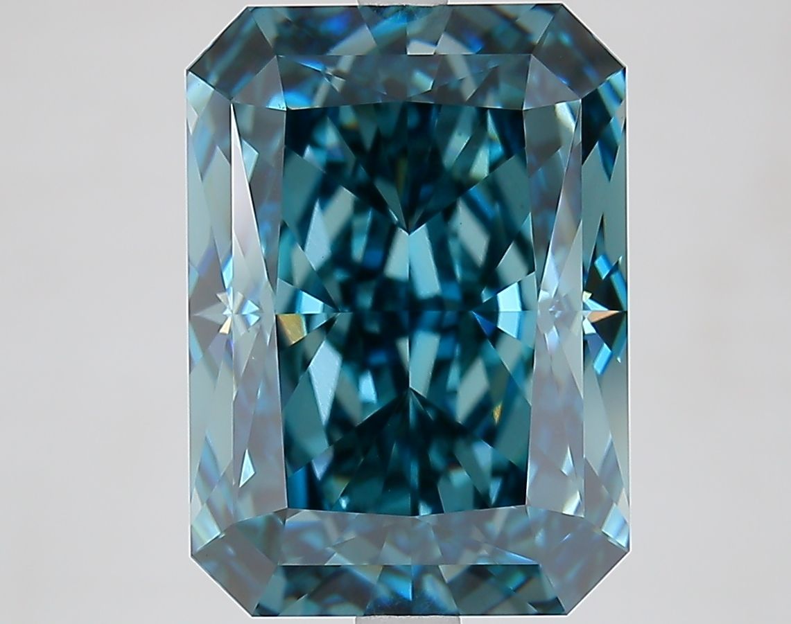 Lab-Grown Radiant Diamond - 7.12 Carats, Fancy Vivid Blue Color, VVS2 Clarity - Certified by IGI - Report Number: LG644486185