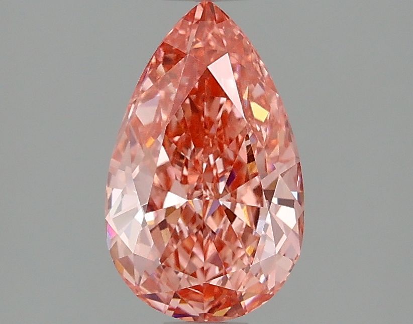 Lab-Grown Pear Diamond - 1.48 Carats, Fancy Vivid Pink Color, VS2 Clarity - Certified by IGI - Report Number: LG668470154
