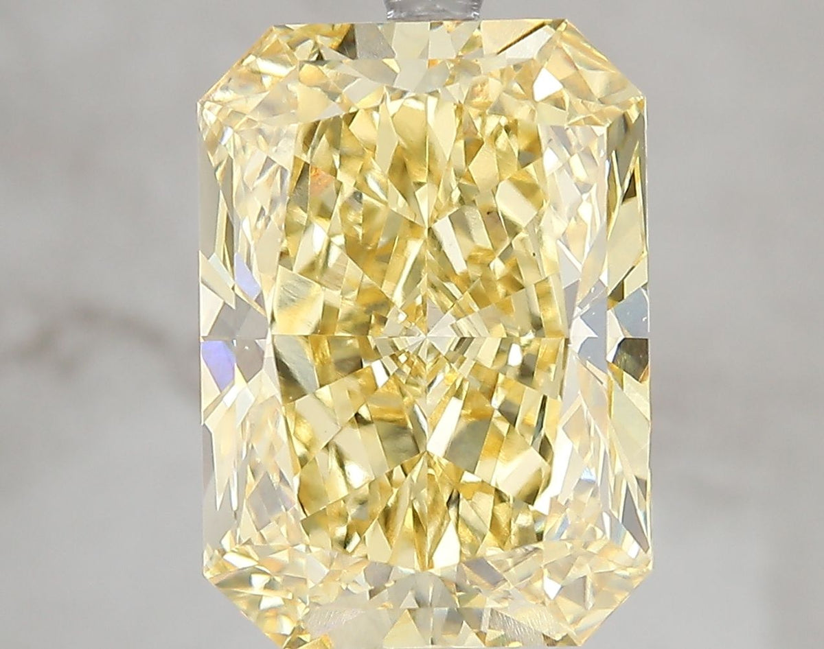 Lab-Grown Radiant Diamond - 7.0 Carats, Fancy Vivid Yellow Color, VS1 Clarity - Certified by IGI - Report Number: LG671478729