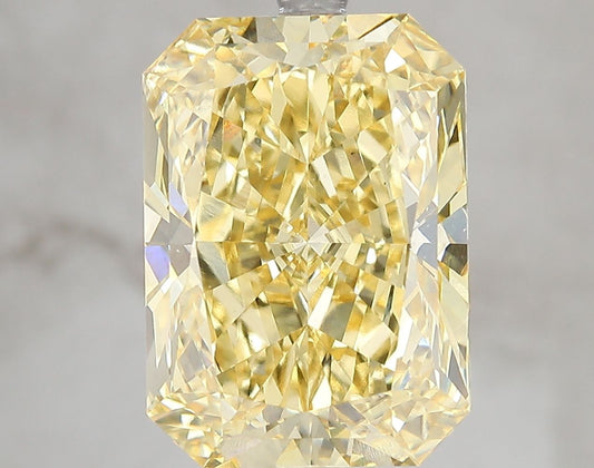 Lab-Grown Radiant Diamond - 7.0 Carats, Fancy Vivid Yellow Color, VS1 Clarity - Certified by IGI - Report Number: LG671478729