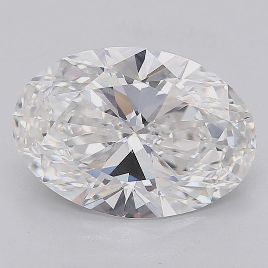 Lab-Grown Oval Diamond - 4.1 Carats, F Color, VVS2 Clarity - Certified by IGI - Report Number: LG677512365
