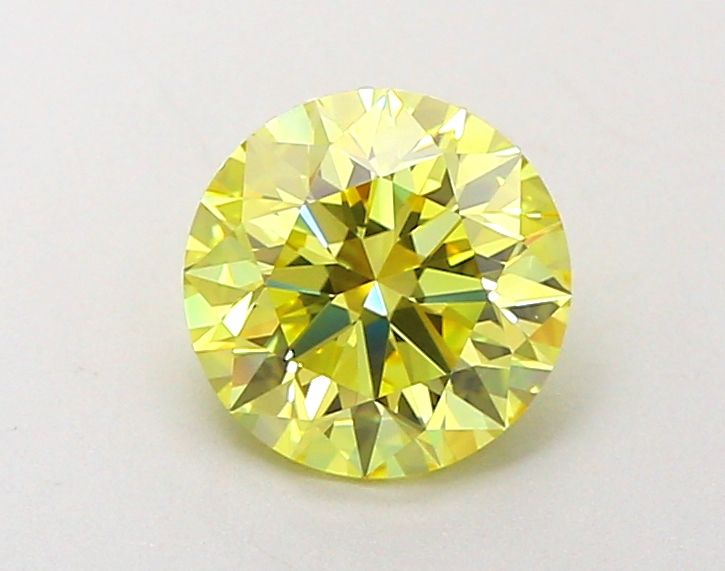 Lab-Grown Round Diamond - 1.5 Carats, Fancy Vivid Yellow Color, VVS2 Clarity - Certified by IGI - Report Number: LG650408179