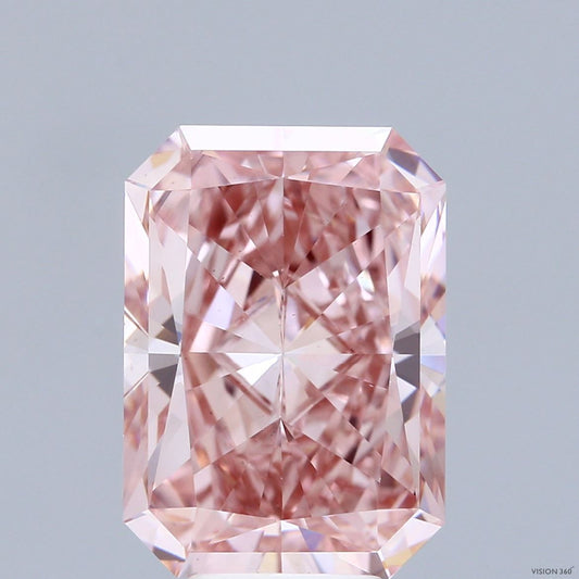 Lab-Grown Radiant Diamond - 8.0 Carats, Fancy Vivid Pink Color, VS1 Clarity - Certified by IGI - Report Number: LG689536030