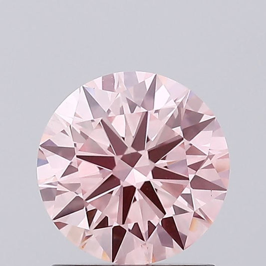Lab-Grown Round Diamond - 1.01 Carats, Fancy Vivid Pink Color, VS2 Clarity - Certified by IGI - Report Number: LG674511577