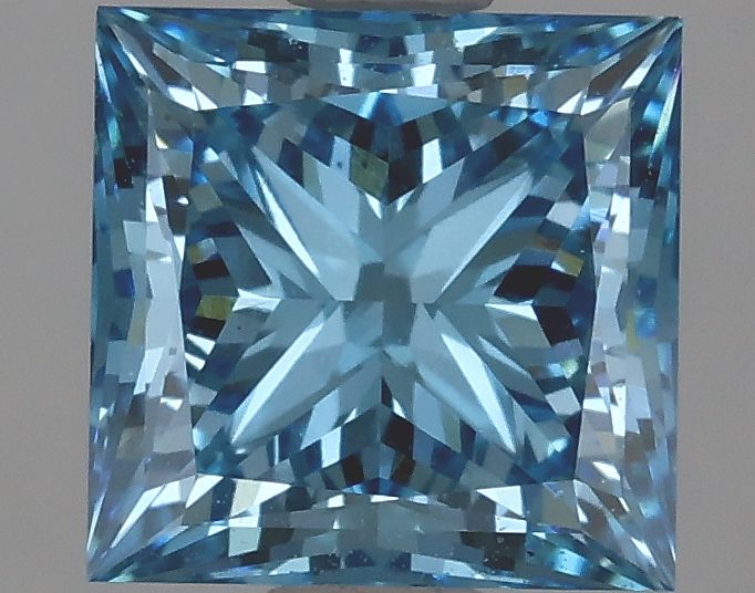 Lab-Grown Princess Diamond - 1.71 Carats, Fancy Vivid Blue Color, VS1 Clarity - Certified by IGI - Report Number: LG616420418