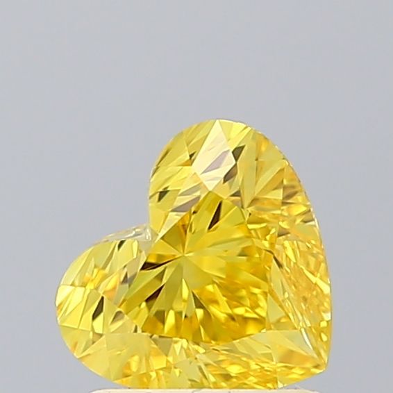 Lab-Grown Heart Diamond - 1.04 Carats, Fancy Vivid Yellow Color, VVS1 Clarity - Certified by IGI - Report Number: LG607329375