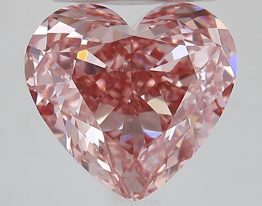 Lab-Grown Heart Diamond - 3.6 Carats, Fancy Vivid Pink Color, VS1 Clarity - Certified by IGI - Report Number: LG662445409