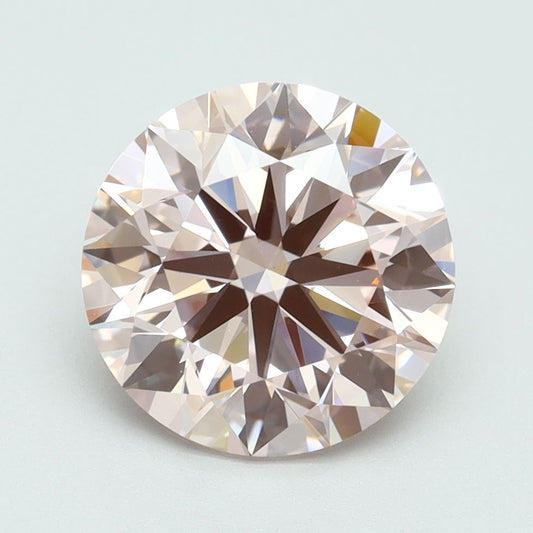 Lab-Grown Round Diamond - 3.04 Carats, Fancy Intense Pink Color, VVS2 Clarity - Certified by IGI - Report Number: LG616416822