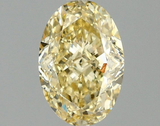 Lab-Grown Oval Diamond - 1.56 Carats, Fancy Intense Yellow Color, VVS2 Clarity - Certified by IGI - Report Number: LG677549830