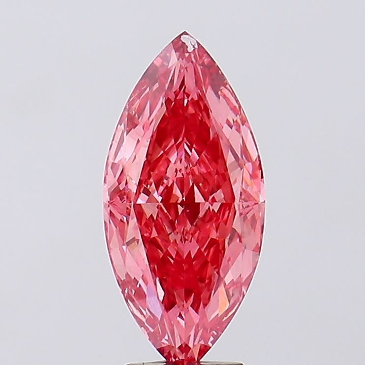 Lab-Grown Marquise Diamond - 5.05 Carats, Fancy Vivid Pink Color, VS1 Clarity - Certified by IGI - Report Number: LG634434389