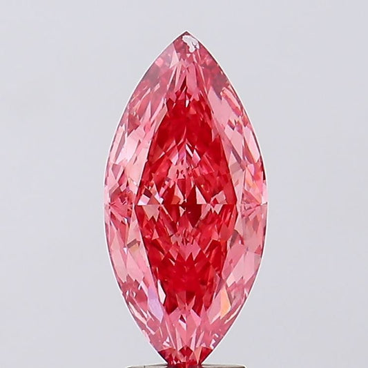 Lab-Grown Marquise Diamond - 5.05 Carats, Fancy Vivid Pink Color, VS1 Clarity - Certified by IGI - Report Number: LG634434389