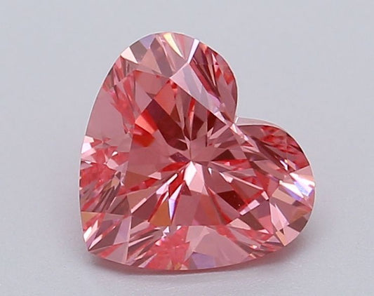 Lab-Grown Heart Diamond - 1.03 Carats, Fancy Vivid Pink Color, VS1 Clarity - Certified by IGI - Report Number: LG615367014