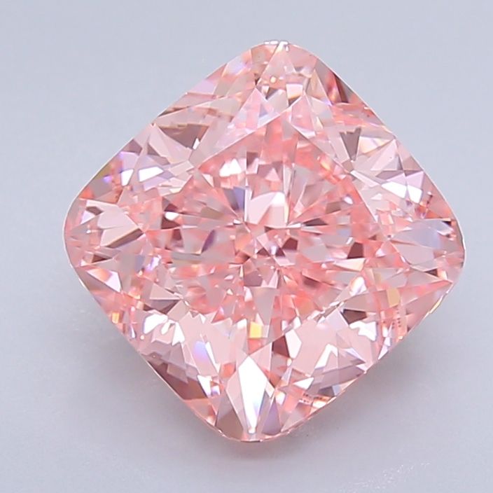 Lab-Grown Cushion Diamond - 4.0 Carats, Fancy Vivid Pink Color, VVS2 Clarity - Certified by IGI - Report Number: LG637469997