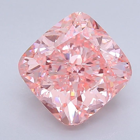 Lab-Grown Cushion Diamond - 4.0 Carats, Fancy Vivid Pink Color, VVS2 Clarity - Certified by IGI - Report Number: LG637469997