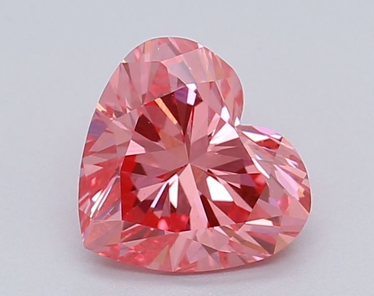 Lab-Grown Heart Diamond - 1.01 Carats, Fancy Vivid Pink Color, VS1 Clarity - Certified by IGI - Report Number: LG615367034
