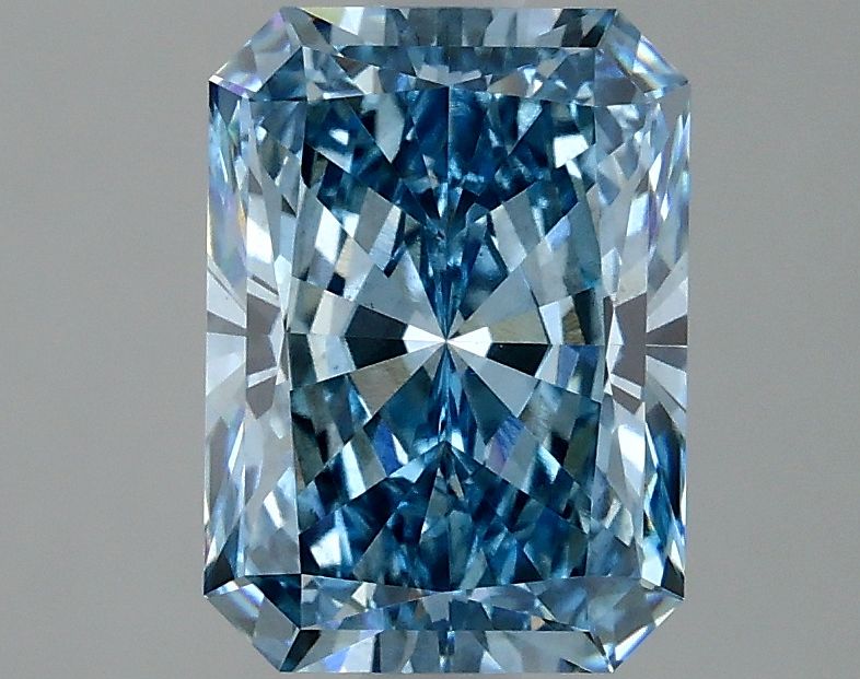 Lab-Grown Radiant Diamond - 2.05 Carats, Fancy Vivid Blue Color, VS2 Clarity - Certified by IGI - Report Number: LG636431218