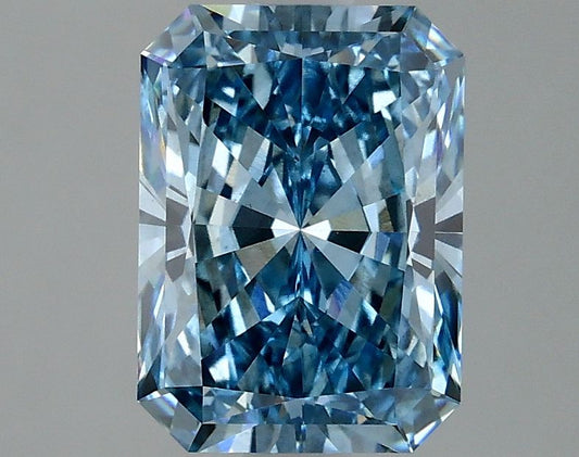 Lab-Grown Radiant Diamond - 2.05 Carats, Fancy Vivid Blue Color, VS2 Clarity - Certified by IGI - Report Number: LG636431218