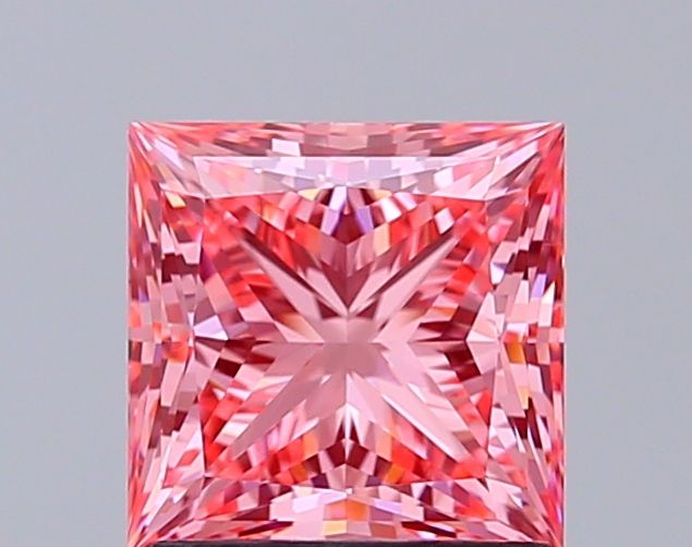 Lab-Grown Princess Diamond - 1.51 Carats, Fancy Vivid Pink Color, VVS2 Clarity - Certified by IGI - Report Number: LG692582309