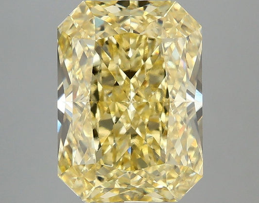 Lab-Grown Radiant Diamond - 4.09 Carats, Fancy Vivid Yellow Color, VVS2 Clarity - Certified by IGI - Report Number: LG683577258