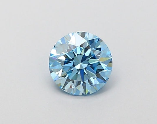 Lab-Grown Round Diamond - 0.8 Carats, Fancy Intense Blue Color, VVS2 Clarity - Certified by IGI - Report Number: LG666403453