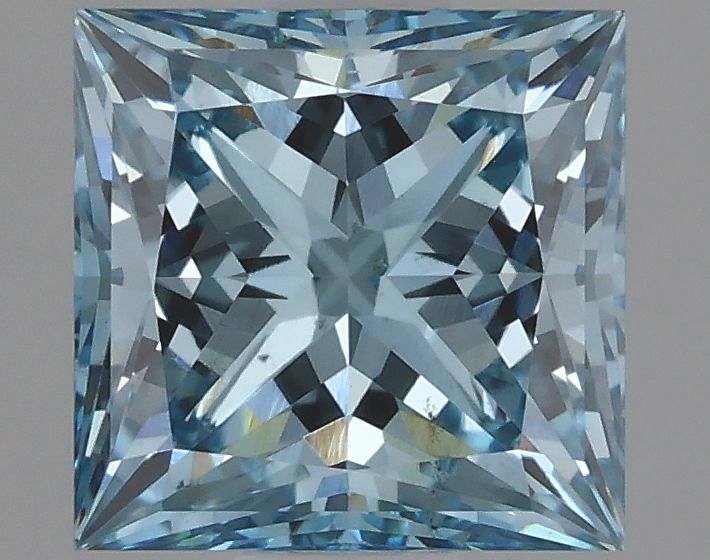 Lab-Grown Princess Diamond - 1.61 Carats, Fancy Vivid Blue Color, VS2 Clarity - Certified by IGI - Report Number: LG629497897