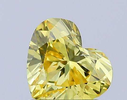 Lab-Grown Heart Diamond - 1.01 Carats, Fancy Vivid Yellow Color, VS1 Clarity - Certified by IGI - Report Number: LG625419741