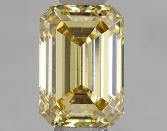 Lab-Grown Emerald Diamond - 1.0 Carats, Fancy Intense Yellow Color, VS1 Clarity - Certified by IGI - Report Number: LG654408677