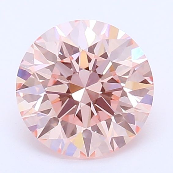 Lab-Grown Round Diamond - 0.5 Carats, Fancy Intense Pink Color, VVS2 Clarity - Certified by IGI - Report Number: EGL 1201373320