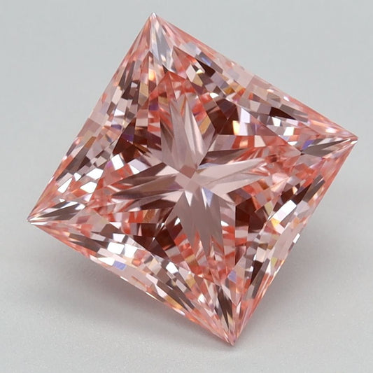 Lab-Grown Princess Diamond - 2.48 Carats, Fancy Vivid Pink Color, VVS2 Clarity - Certified by IGI - Report Number: LG576358874