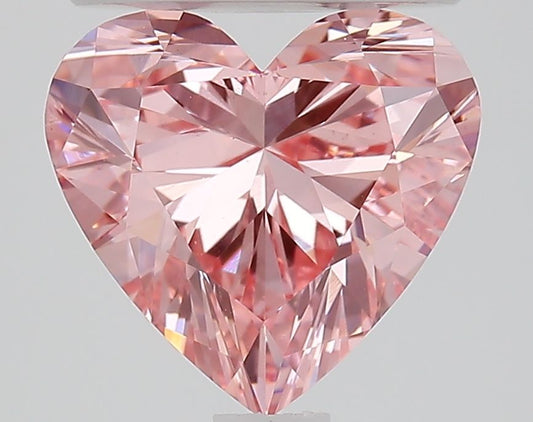 Lab-Grown Heart Diamond - 2.01 Carats, Fancy Vivid Pink Color, VS1 Clarity - Certified by IGI - Report Number: LG648420836