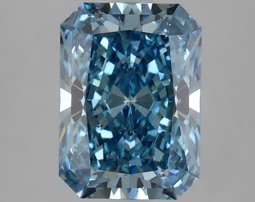 Lab-Grown Radiant Diamond - 2.6 Carats, Fancy Vivid Blue Color, VS1 Clarity - Certified by IGI - Report Number: LG633423927