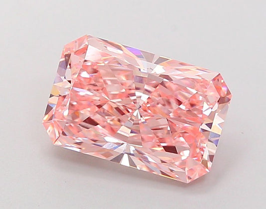 Lab-Grown Radiant Diamond - 3.53 Carats, Fancy Vivid Pink Color, VS1 Clarity - Certified by IGI - Report Number: LG691524235