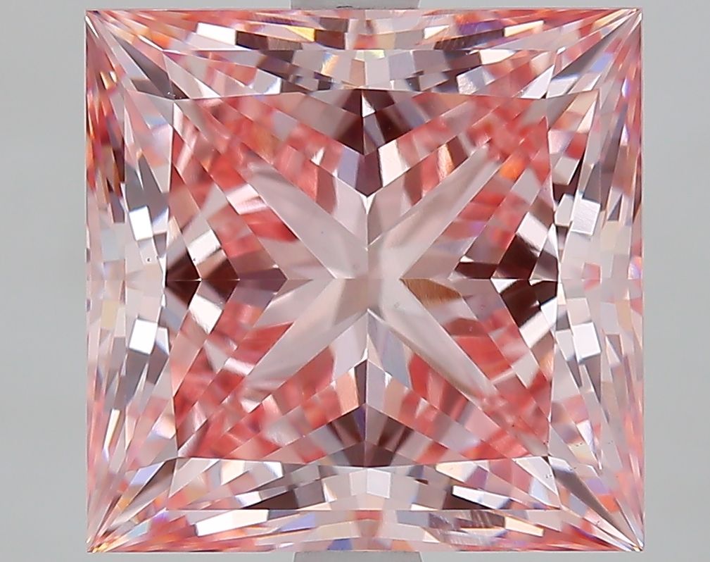 Lab-Grown Princess Diamond - 5.17 Carats, Fancy Intense Pink Color, VS1 Clarity - Certified by IGI - Report Number: 629429228