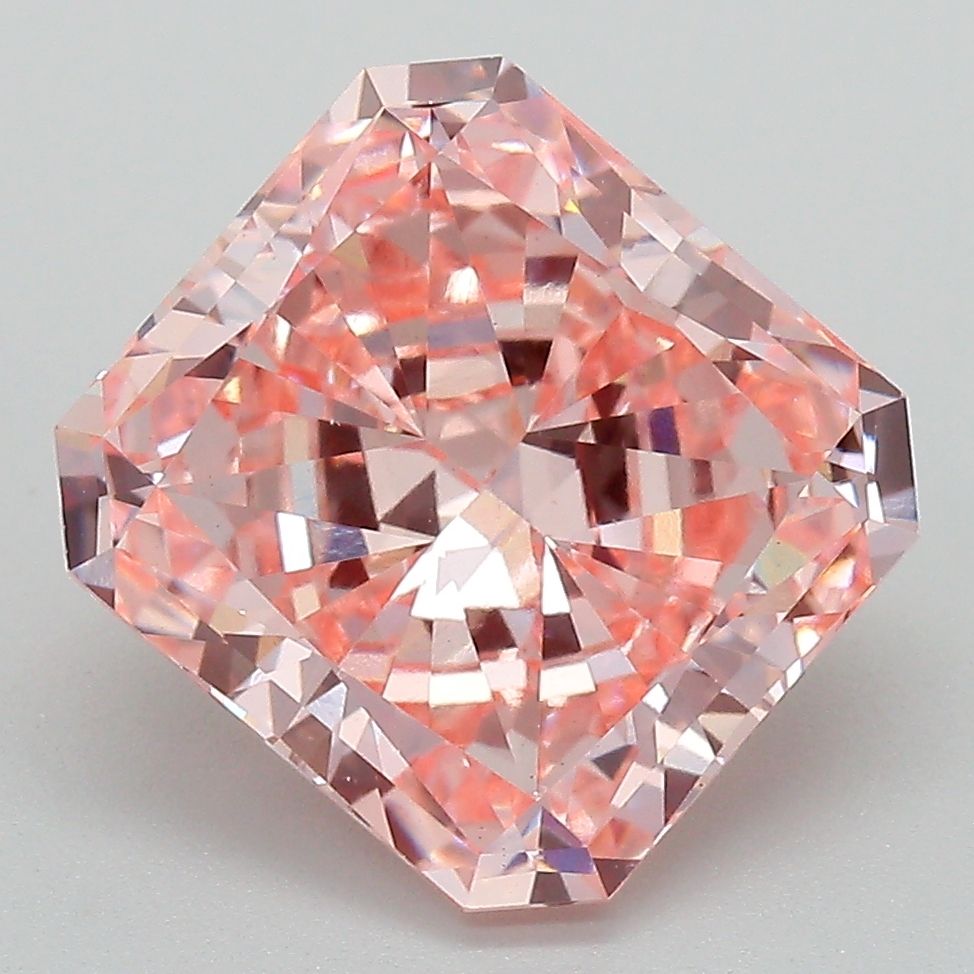Lab-Grown Radiant Diamond - 4.86 Carats, Fancy Intense Pink Color, VS2 Clarity - Certified by IGI - Report Number: LG623421649
