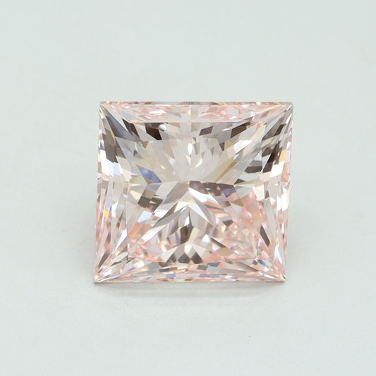 Lab-Grown Princess Diamond - 4.71 Carats, Fancy Intense Pink Color, VS1 Clarity - Certified by IGI - Report Number: LG555203379
