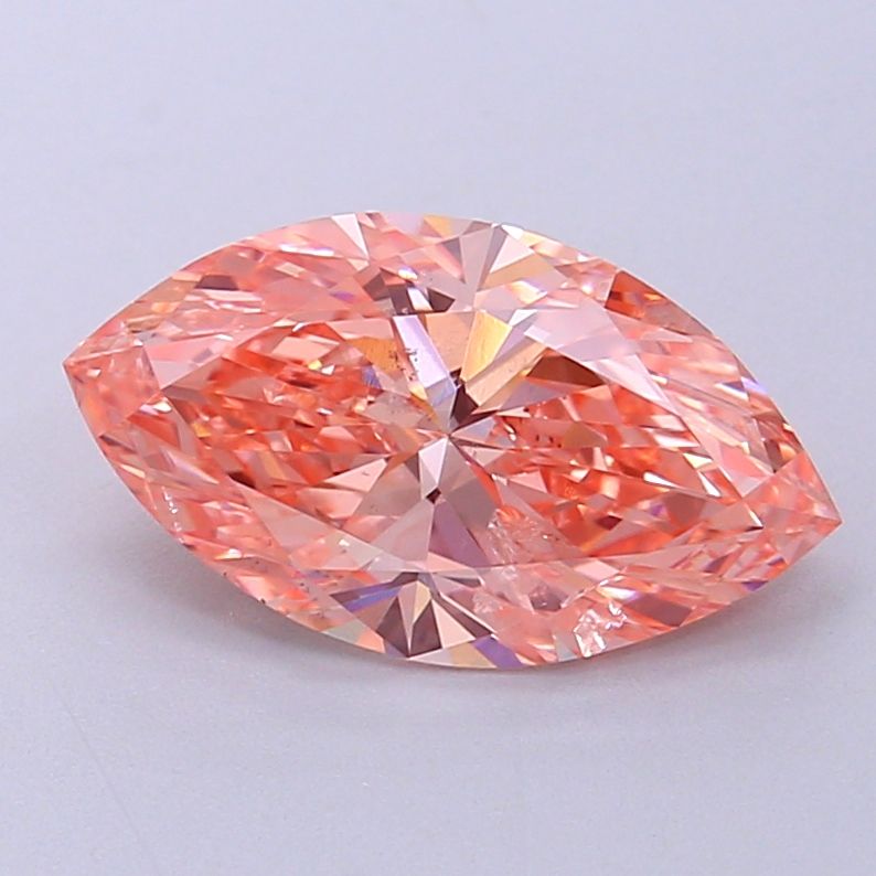 Lab-Grown Marquise Diamond - 2.04 Carats, Fancy Vivid Pink Color, SI2 Clarity - Certified by IGI - Report Number: LG528231121